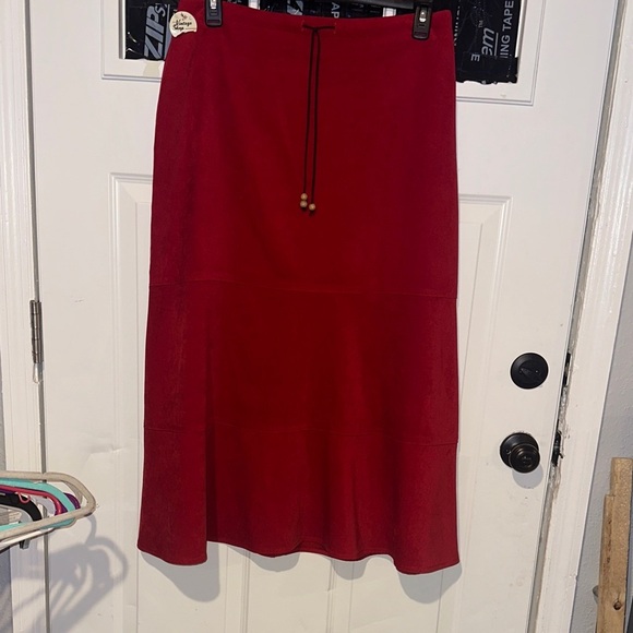 Vintage Dresses & Skirts - Vintage Deep Red Midi Skirt